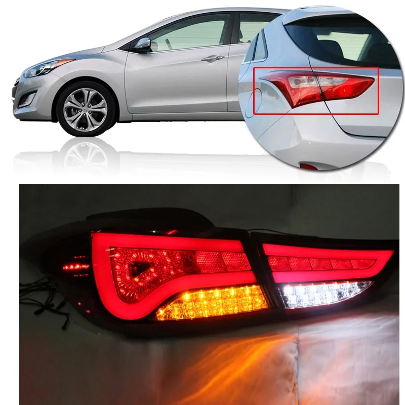 

CAPQX 1Pair LED Tail Light For Hyundai Elantra 2010-2015 New Tuscon Rear Lamp Brake Light Stop light tail lamp taillight