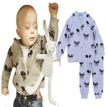 Новинка года, весенне-осенний комплект одежды для маленьких мальчиков, кардиган с длинными рукавами и рисунком мышки+ штаны, брендовый спортивный костюм детская одежда