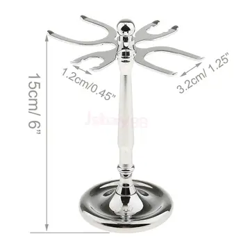 

Men Barber Shaving Brush Holder Stand 4 Prongs Metal Alloy Weighted Base