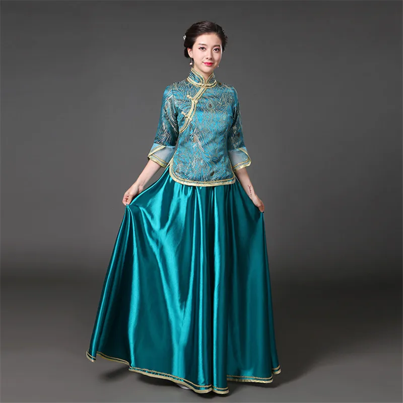 7 цветов китайский традиционный старинный женский платье подружки невесты китайский стиль для девочек китайская косплей костюмы