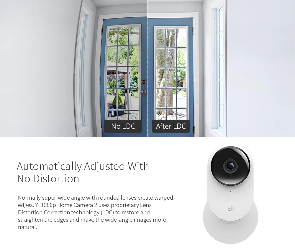 Домашняя камера YI 1080p Home Camera 2 Двусторонняя аудиосвязь Обнаружение движения Повышенное качество цифрового изображения