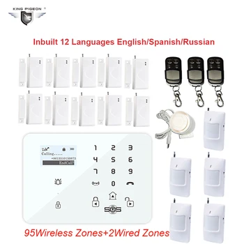 

433Mhz Sensor GSM Burglar System With PSTN LCD Smart Display Touch Keypad Home Security Alarm Door Sensor DHL Shipping K9E