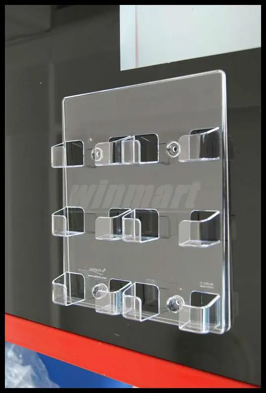 6pkt Acrylic Wall Mount Business Card Holder Display X2 Card Holder