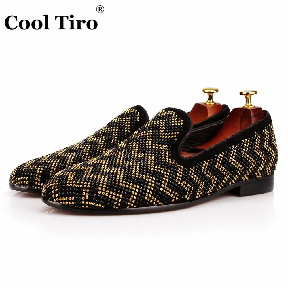 Rhinestone Strass Loafers Men Moccasins Slippers Men`s Dress Shoes  (3)