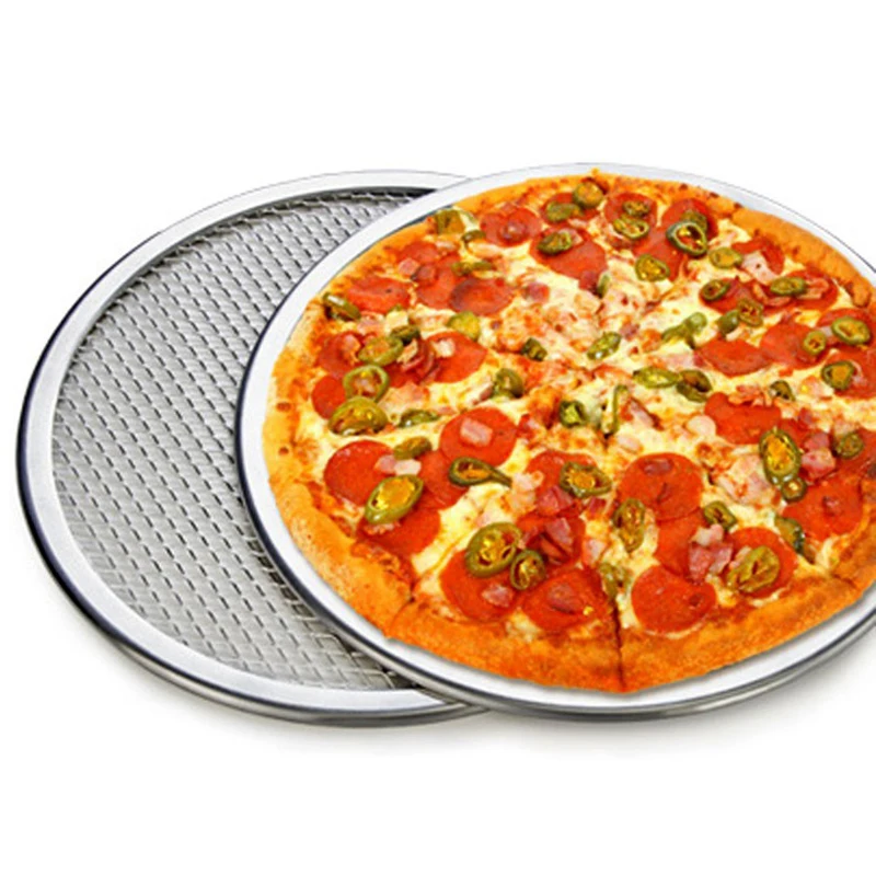 New Multi Size Aluminum Pizza Tray Screen Mesh Pizza Stones Baking Pan