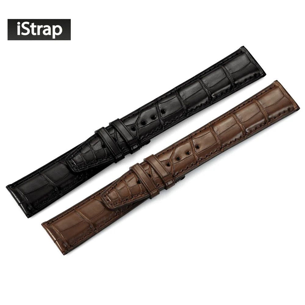 iStrap 20mm 21mm 22mm Black Brown High Quality Watchband Crocodile Leather Watch Strap Replacement Watch Band For IWC iStrap 20mm 21mm 22mm Black Brown High Quality Watchband Crocodile Leather Watch Strap Replacement Watch Band For IWC