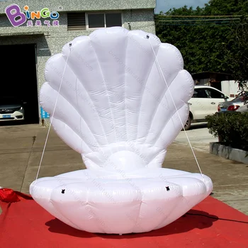 

Free shipping all white 2M diameter inflatable seashell for ocean theme prop promotional blow up seashells model ocean toys