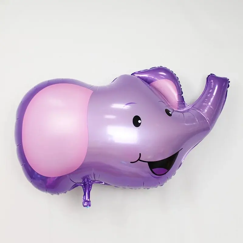 Детский воздушный шар в виде животных для вечеринки на день рождения, розовый большой размер, Свинка и слон, мини-размер, розовый слон - Цвет: Purple big elephant