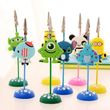 

6 Pcs Cute Cartoon Stand Desk Card Note Picture Memo Photo Clip Holder Table Pendant Wedding Party Kid Gift Prize Photo Holder