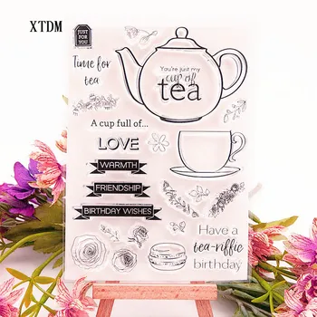 

Hot sale teapot Transparent Clear Stamps / Silicone Seals Roller Stamp for DIY scrapbooking photo album/Card Making