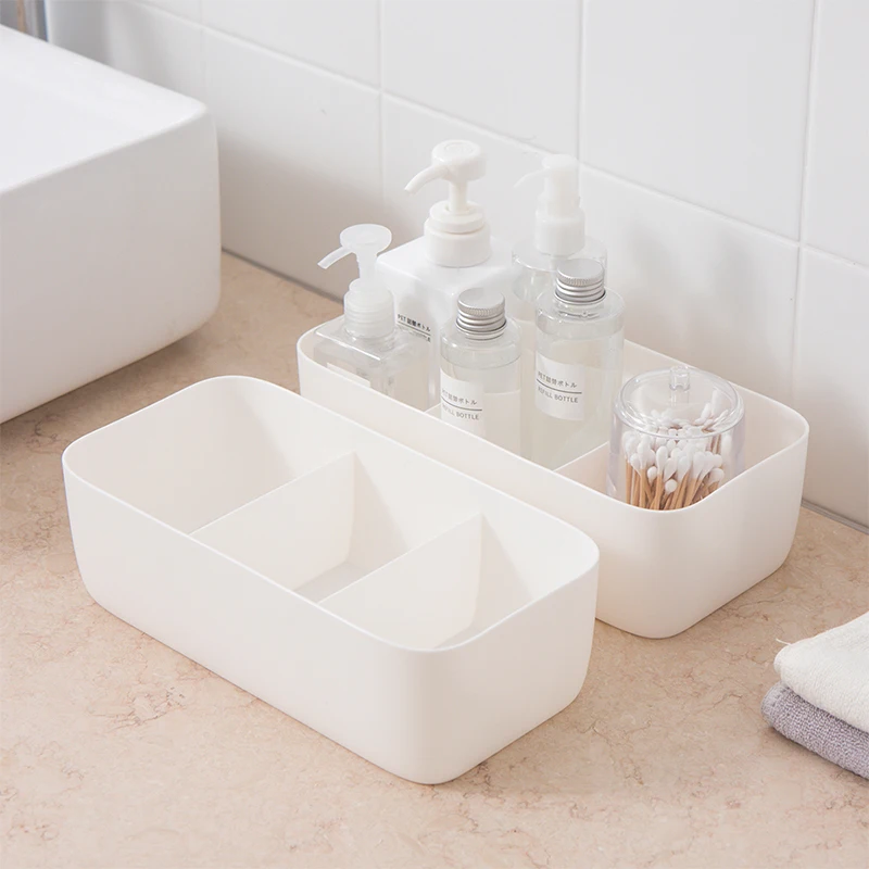 ORZ 3 Grids Clothes Organizer Plastic Storage Box Wardrobe Drawer Storage Basket Desktop Makeup Organizer Underware Container