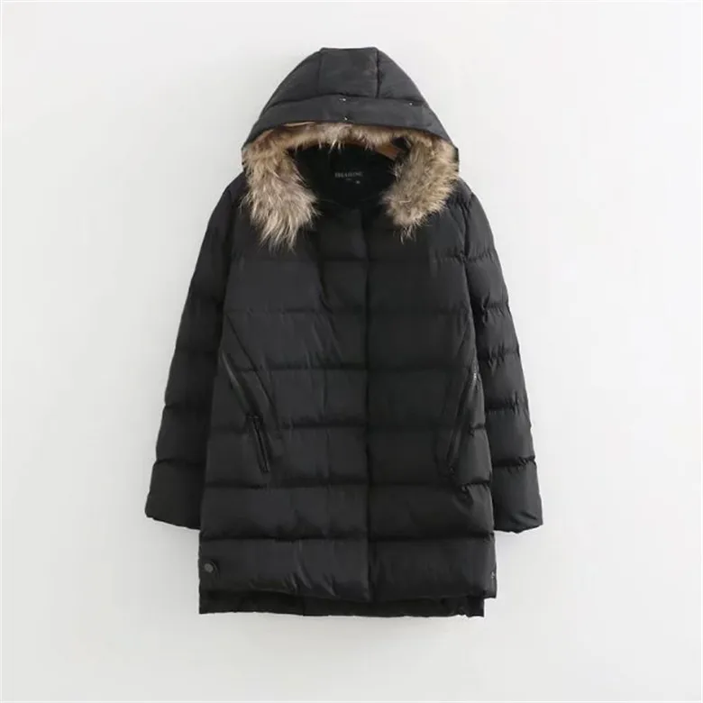 Зимние куртки, Женская куртка-парка, Женская парка средней длины, пальто с меховым капюшоном, Женская хлопковая куртка Abrigos Mujer, большой размер
