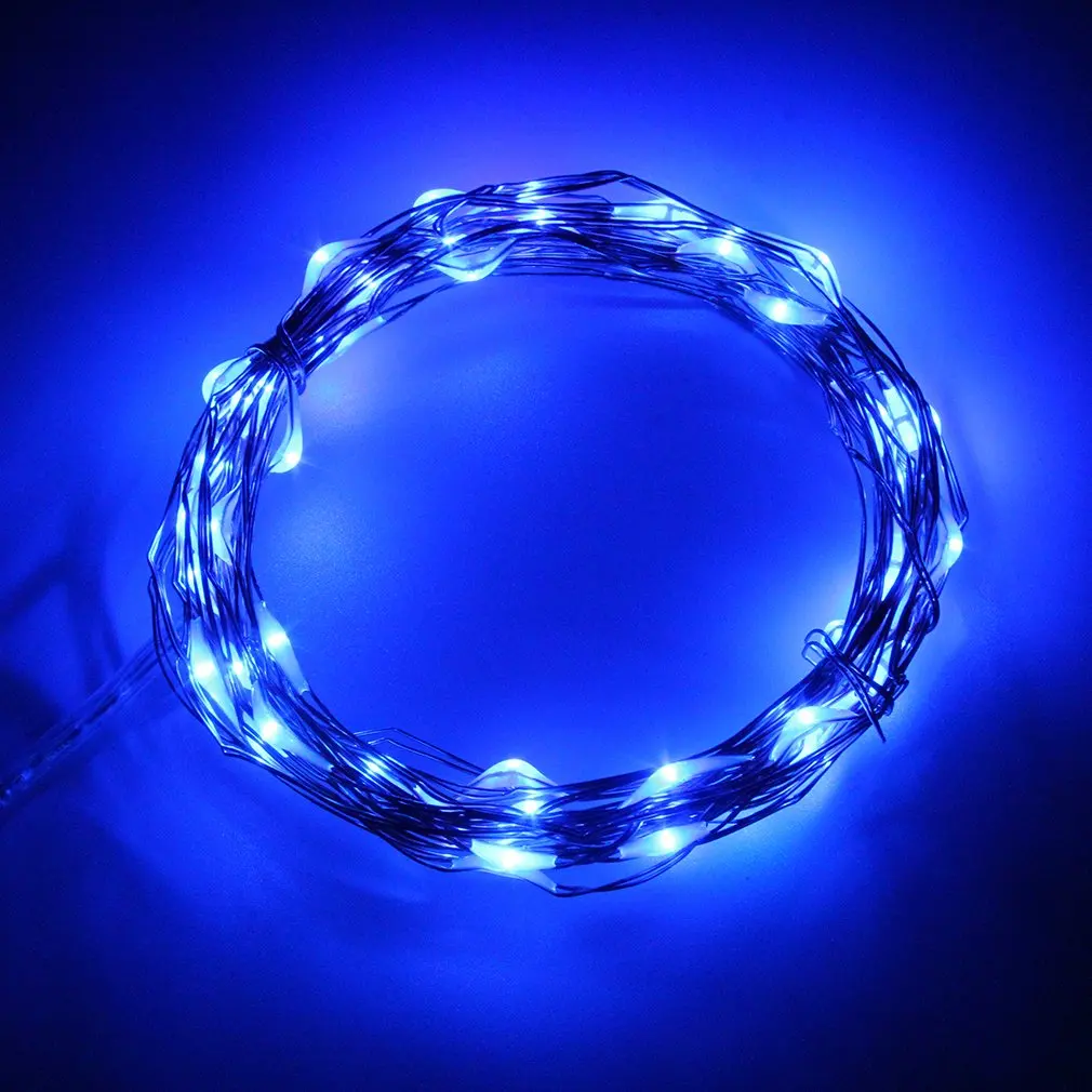 

5M 50LED String Fairy Light Battery Box Operated Xmas Lights Party Decor Blue Light