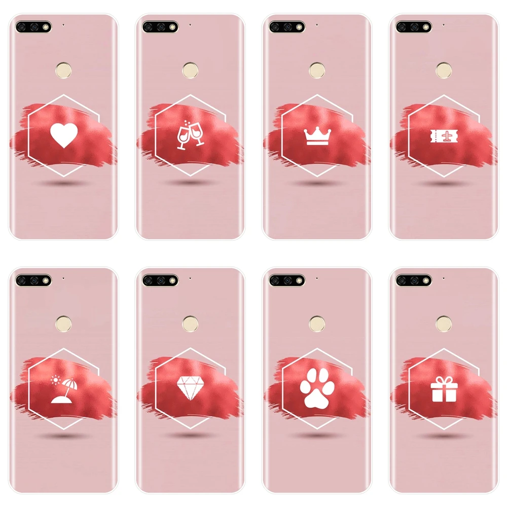 

Phone Case For Huawei Honor 7 7S 7X 7A 7C Pro 10 9 8 8X MAX Honor 7 8 9 10 Lite Pink Heart Airplane Cat Soft Silicone Back Cover