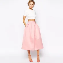 Мода Высокая талия Формальные женские юбки индивидуальные Румяна Розовый Макси миди юбки Весна сатин Jupe Femme Saias
