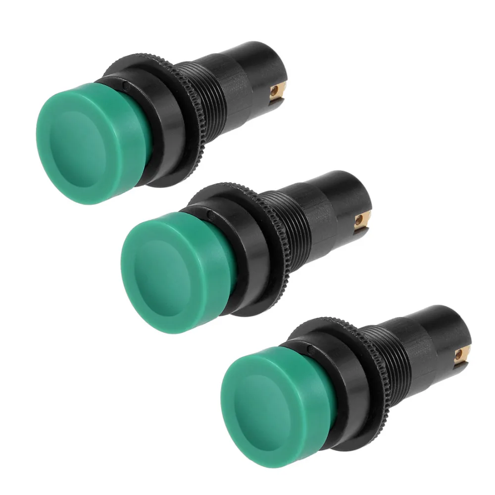 Uxcell 3Pcs Switches 2 Terminal Mini Momentary Push Button Green Or Red
