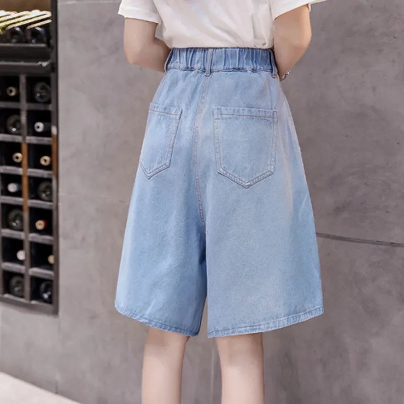 womens high waisted knee length shorts