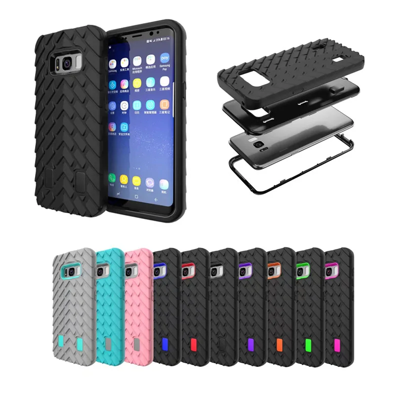 Для samsung galaxy s8 case шин двухслойный силиконовые футляр пластиковую крышку для плюс