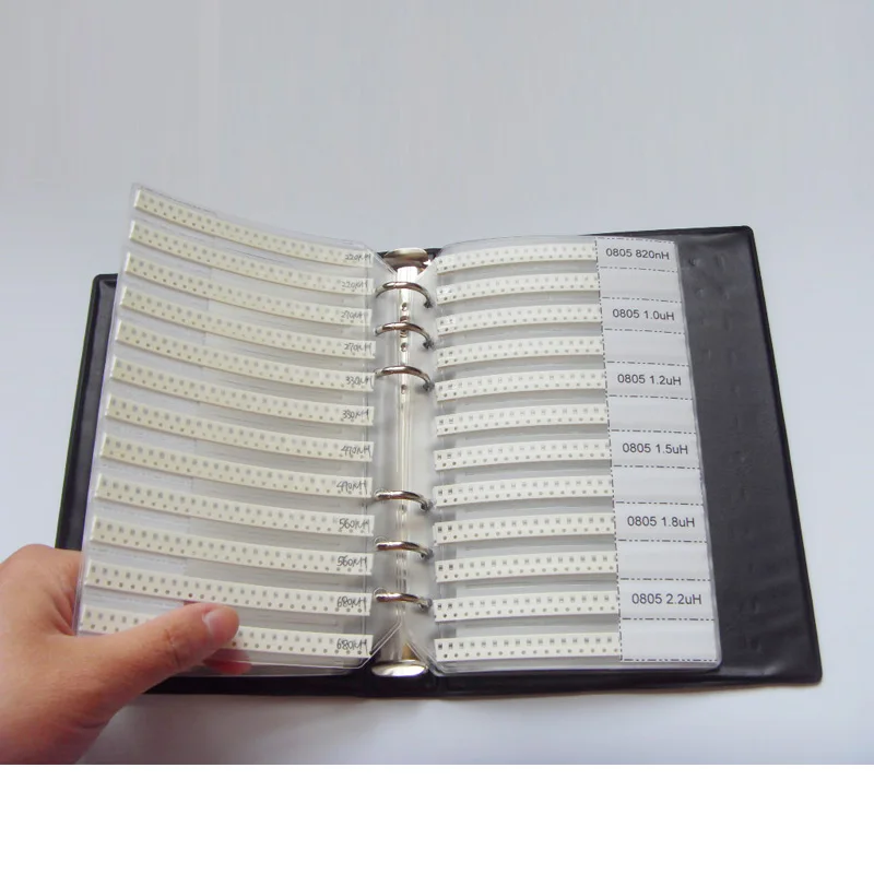 0805 SMD многослойный набор индуктора 44valuesx25шт = 1100 Шт образец книги 4.7nH ~ 100uH набор|book