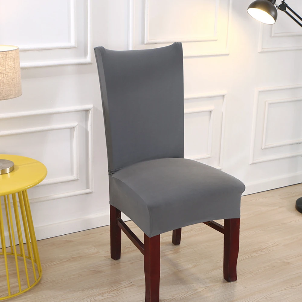 

Solid Color Chair Cover Spandex Stretch Elastic Slipcovers Chair Covers White For Dining Room Kitchen Wedding Banquet Hotel