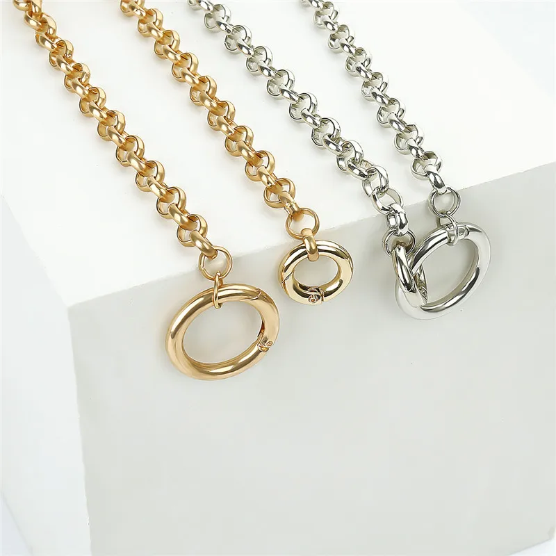 Металлическое круглое ниспадающее ожерелье на шею для женщин, цепочка на свитер, золотое ожерелье, мужское ювелирное изделие