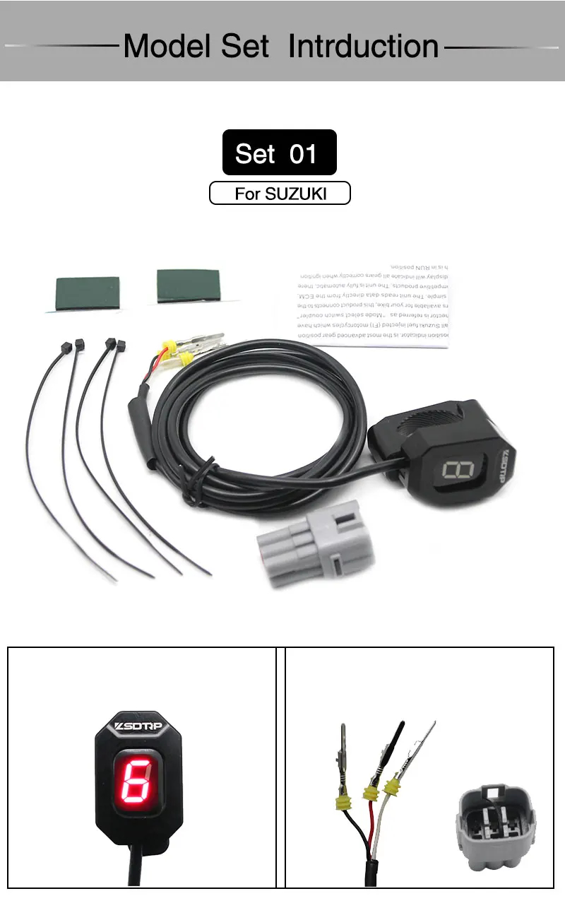 ZSDTRP мотоцикл 1-6 уровень ЭБУ штекер крепление скорость передач дисплей индикатор передачи для Honda Harley Kawasaki Yamaha Suzuki