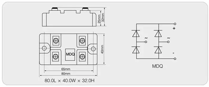 MDQ100A однофазный диодный мостовой выпрямитель 100A 1600 в мостовой выпрямитель