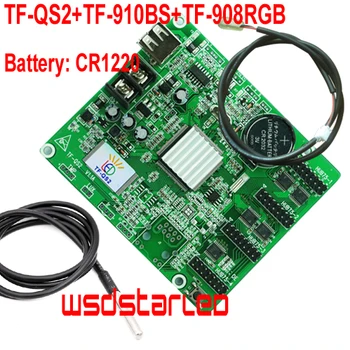 

TF-QS2+TF-910BS+TF-908RGB Brightness Sensor+Temperature Sensor 512*64 4*HUB75E USB Full color asynchronous LED control card