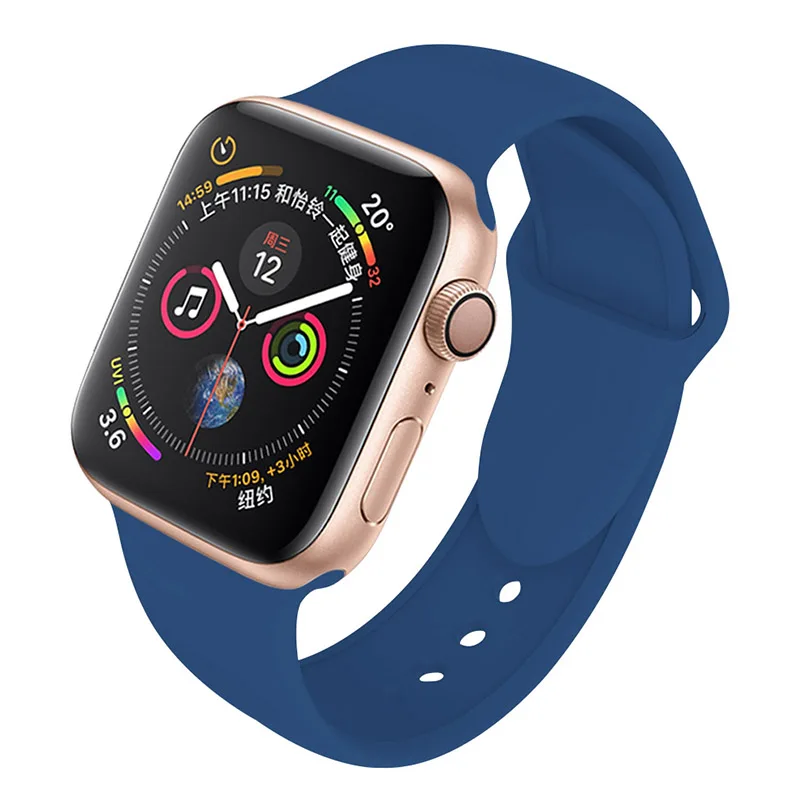 Сменный спортивный ремешок из мягкого силикона для часов Apple Watch 1 2 3 4 38/40 мм 42/44