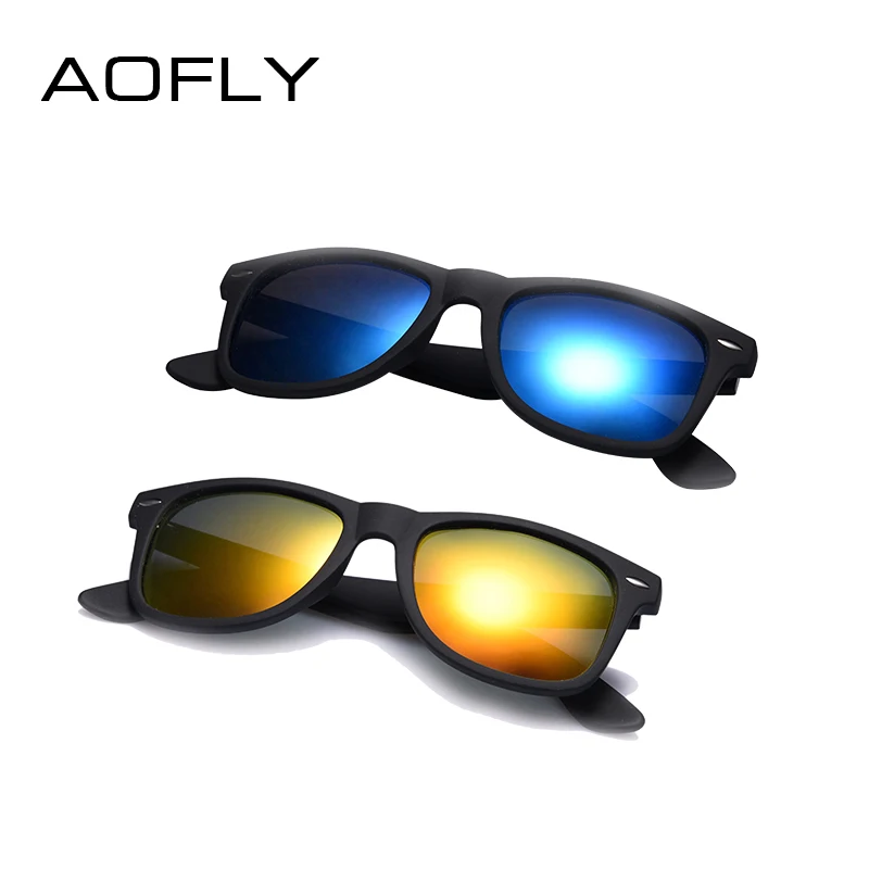 AOFLY, модные солнцезащитные очки, мужские, поляризационные, солнцезащитные очки, мужские, для вождения, зеркала, покрытие, очки, черная оправа, мужские солнцезащитные очки, UV400 - Цвет линз: C6-C1