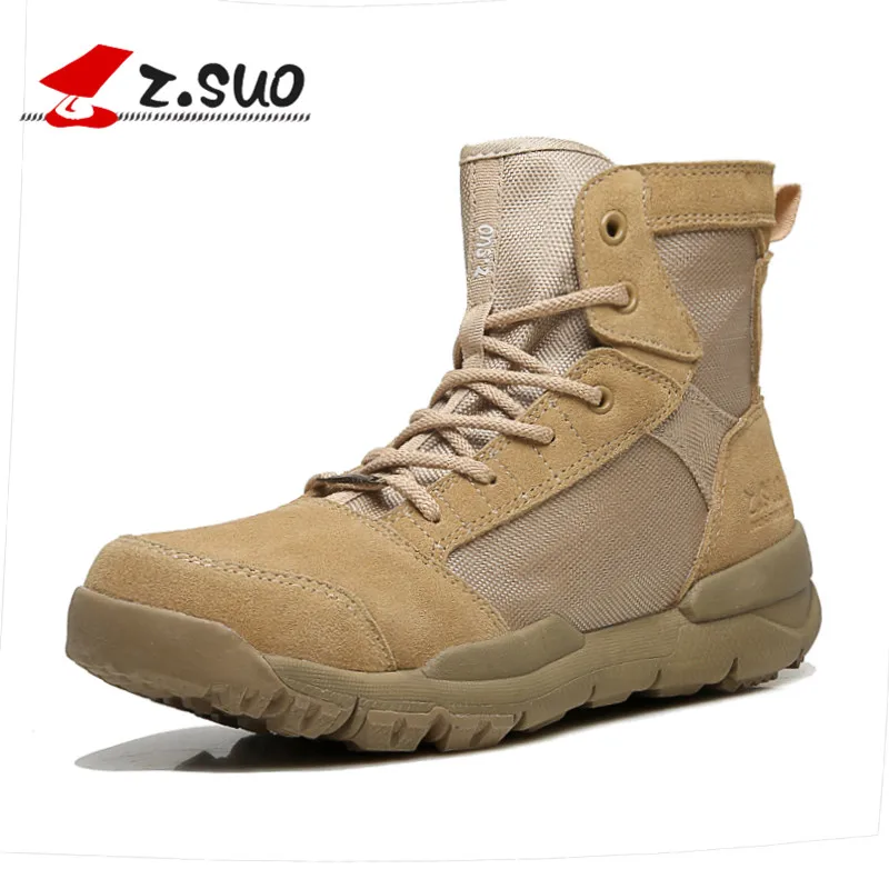 

Z.suo Men Boot Suede Plush Warm Winter Shoes Military Boots Army Men Boots High Quality Black Shoes Size 38-44