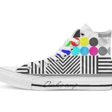 Экстремальный тон тестовый узор с цветным новым дизайном дышащий Повседневный высокий Топ на шнуровке холщовая обувь кеды