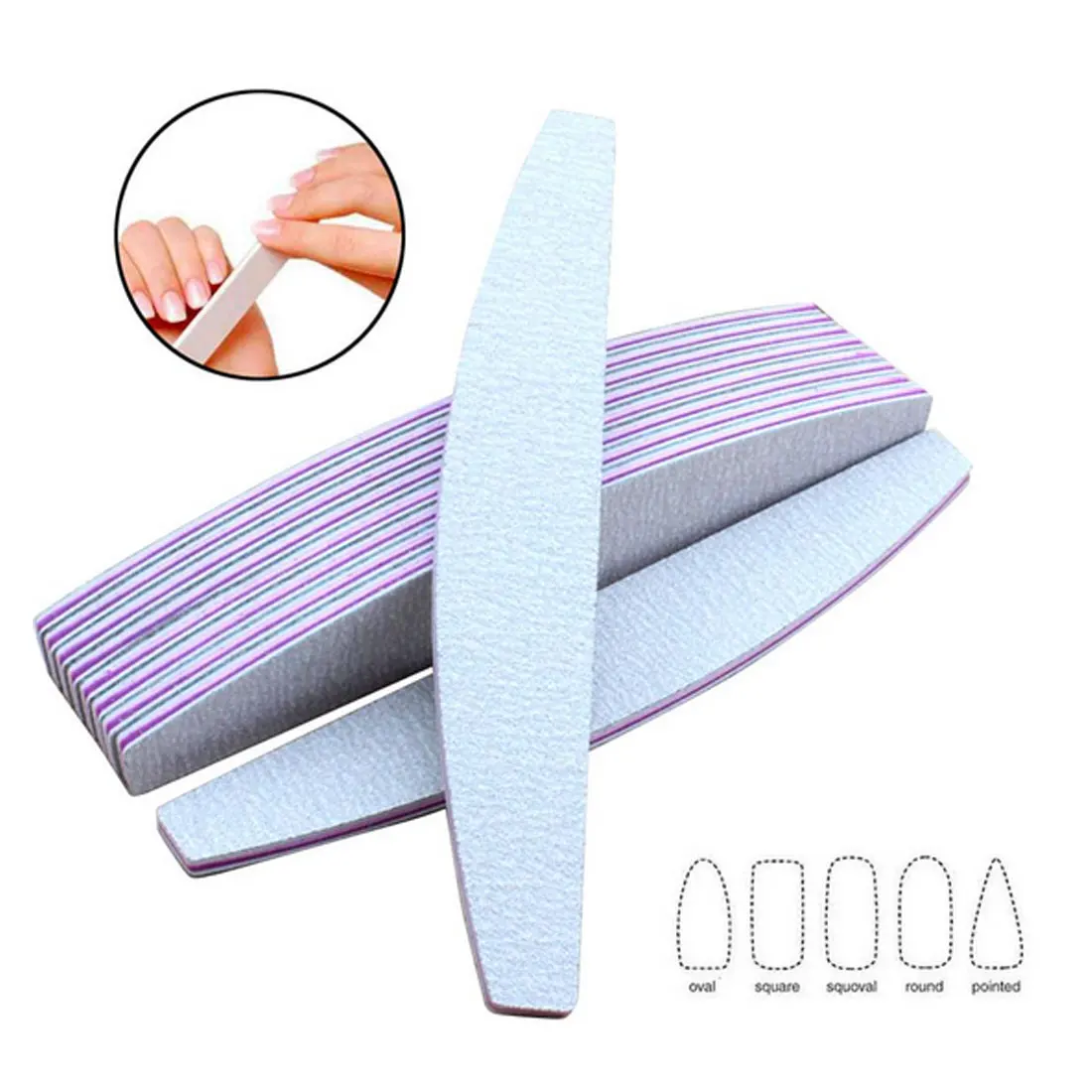 

Purple 50pcs Beauty Sanding Nail Files Professional Salon Nail Art Tools Manicure Nail Buffing Nail Files And Buffe