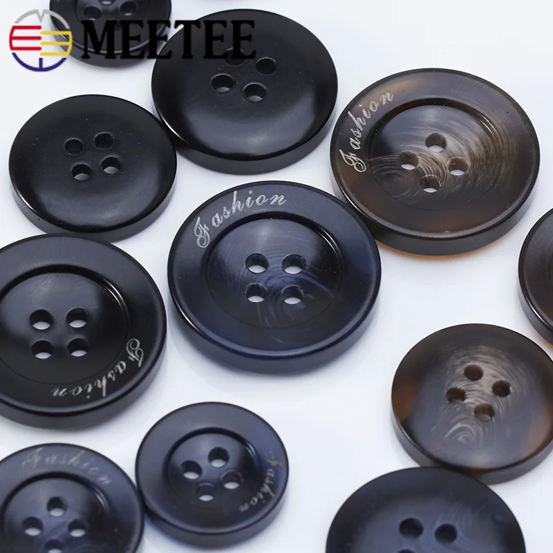 Meetee 30pcs 15-25mm Round 4-holes Plastic Resin Buttons Men Women's Coat DIY Sewing Suit Windbreaker Botones Accessory | Дом и сад