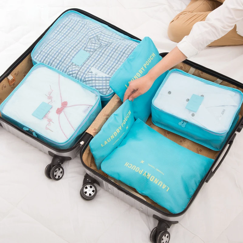 Mihawk Clothes Shoe Makeup Travel Bag Set Waterproof Wardrobe Cosmetic Underwear Tidy Suitcase Organizer Luggage Zip Accessories