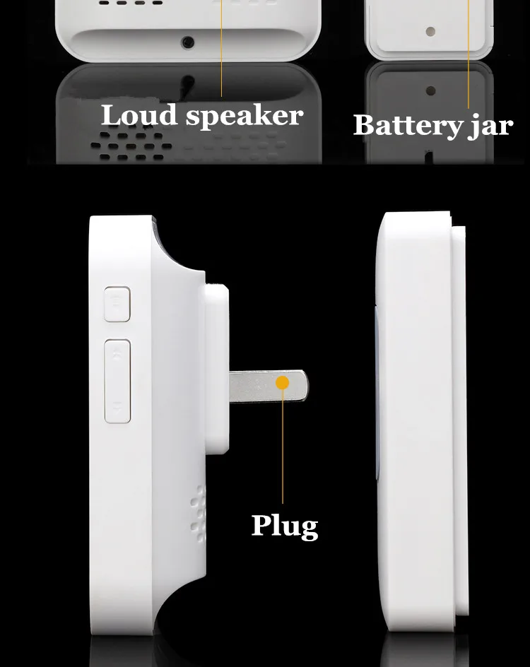 Легкий дверной звонок беспроводной водостойкий 300 м дистансветодио дный светодиодный фонарь батарея Кнопка приемник Домашний