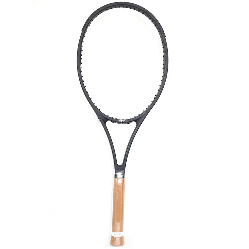 Powerti PS97 черная Теннисная ракетка Federer Мужская вспененная ручка из углеродного волокна 4 1/4, 4 3/8, 4 1/2 с сумкой - Цвет: L3 NO STRING