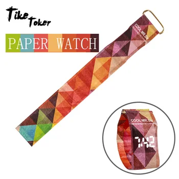 

TIke Toker LED Waterproof Tyvek Paper Strap Digital Watches,Men Women Watch Germany Female Children's Sport watch 2018 Fashion 8