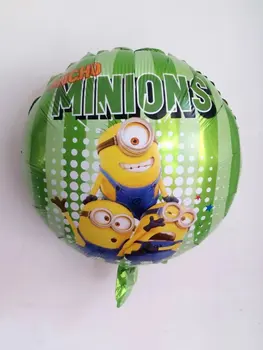 

10pcs/lot New Cartoon Minions Round Foil Balloons Children Toys Inflatable Helium Balloon Happy Birthday Balls Party Supplies