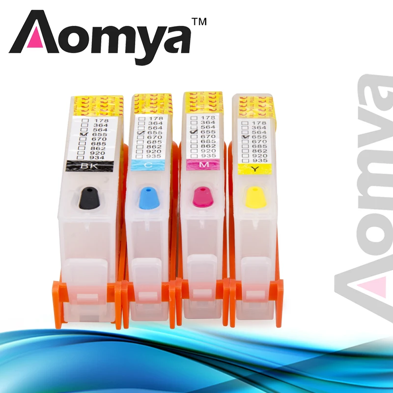 Aomya 655 многоразовый картридж совместимый для HP Deskjet 3525 4615 4625 5525 6525 CZ109AE CZ110AE CZ111AE CA112AE