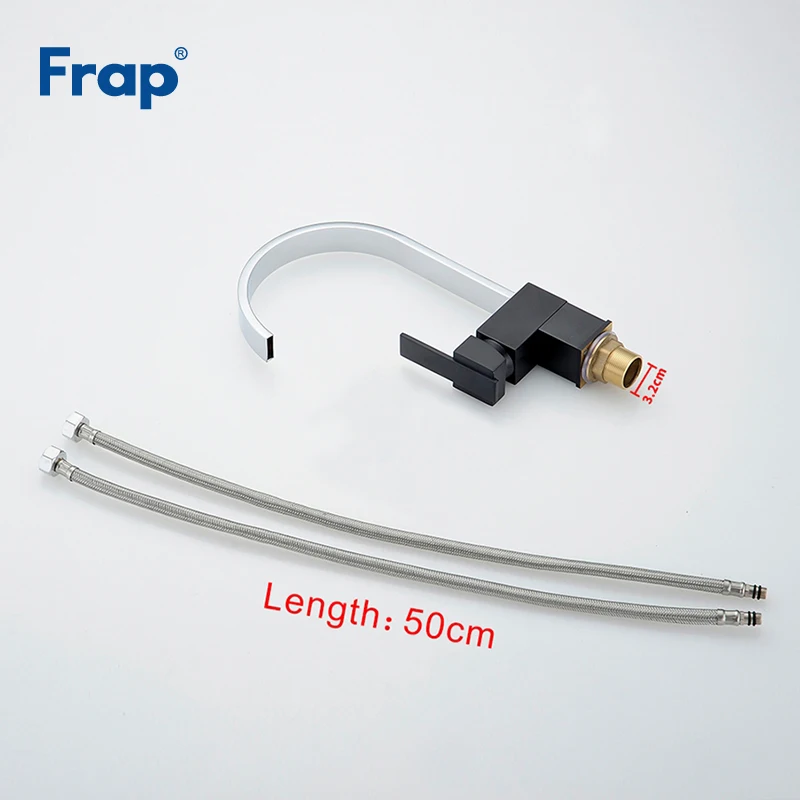 Кухонный Смеситель Frap Y40067 квадратный черный хромированный кран для холодной и