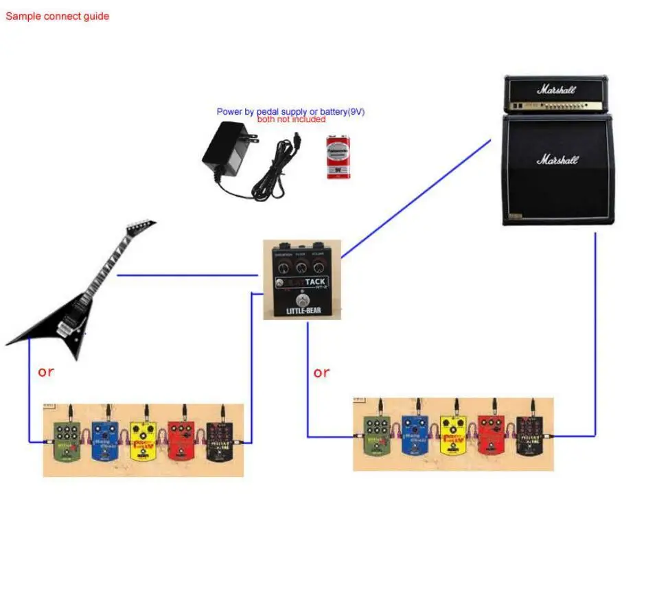 stomp caixa pedal lm308an amplificador guitarra
