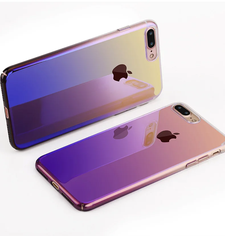 Baseus Gradient Color Cases For iPhone 7 Case Transparent Plastic Back Cover Case For iPhone 6 6s 7 Plus Capinha Couque          (12)