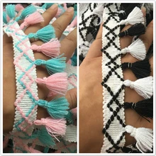5 см Ширина DIY подходящая цветная красивая кружевная лента с помпоном, тканевая кукла, детская одежда, юбка, аксессуары с кисточками по краям