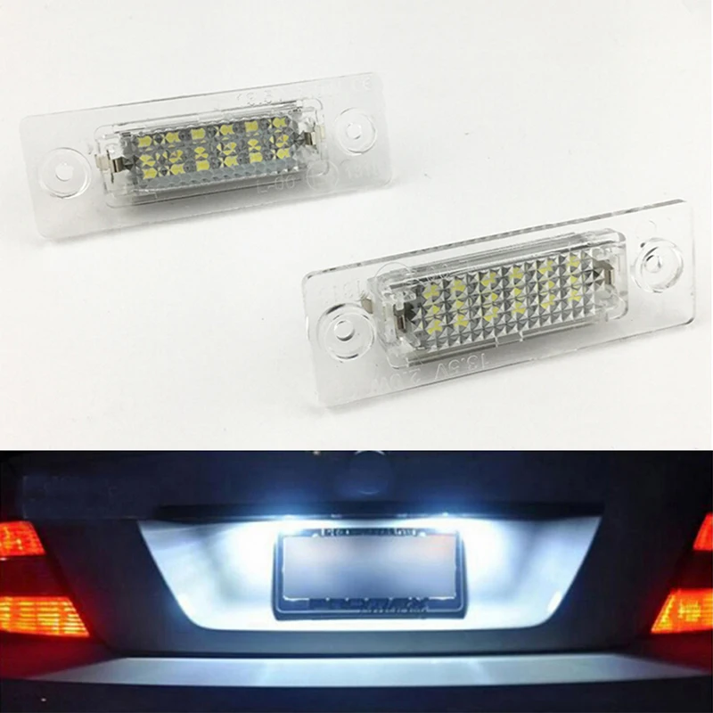 2Pcs Rear LED Number License Plate Light Lamp for VW Touran Passat
