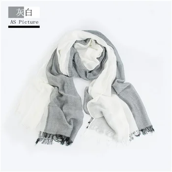 RL002GRAY Брендовый зимний шарф для мужчин теплый мягкий с кисточками Bufandas Cachecol серый клетчатый тканый сморщенный хлопковый мужской шарф - Цвет: RL002GRAY