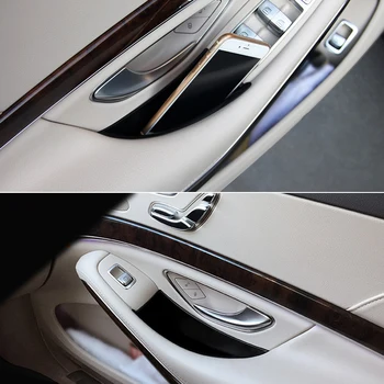 

Car Styling Plastic Black Interior Front&Rear Door Handle Box Trim for Mercedes S-Class 2014-2018 Left Hand Drive