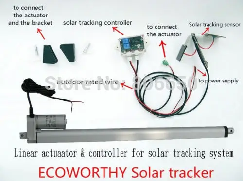 Sunlight Solar Tracker System 16'' Single Axis Kit for Solar System solar system