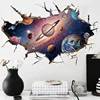 Simanfei Space Galaxy Planets Wall Sticker 2022 Waterproof Vinyl Art Mural Decal Universe Star Wall Paper Kids Room Decorate ► Photo 3/6