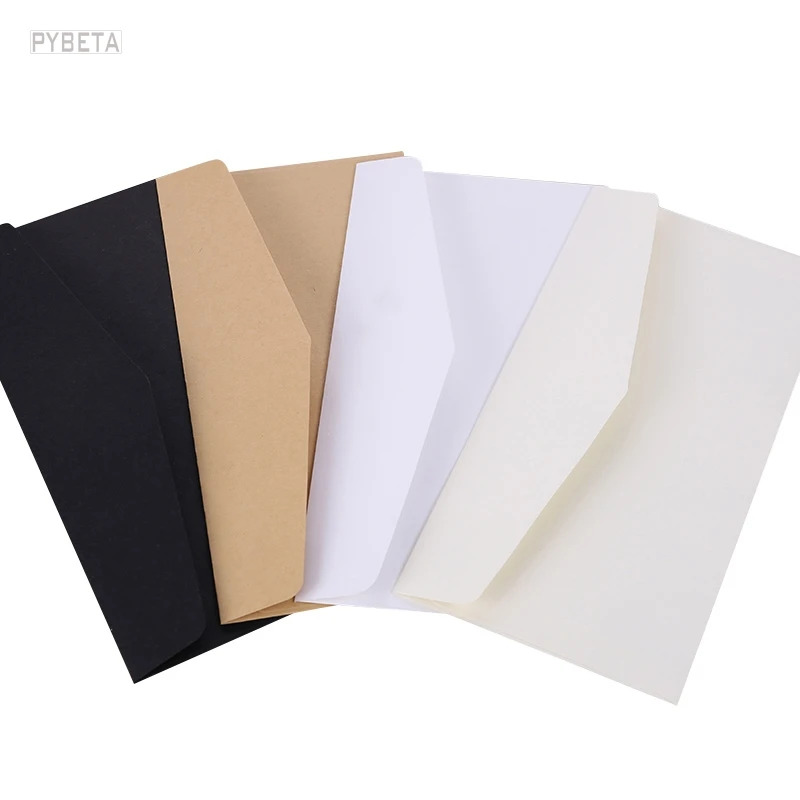 

50pcs- 22*11cm 120gsm Kraft Paper Letters Envelope Wedding Business Invitation---kraft white black beige color